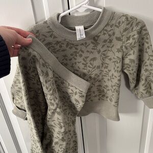 H&M Olive Green Floral Knit Matching Set